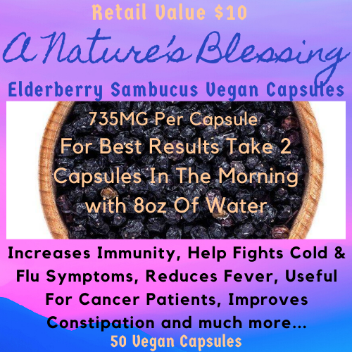 Organic Elder Berry Sambucus Vegan Capsules 50 Capsules