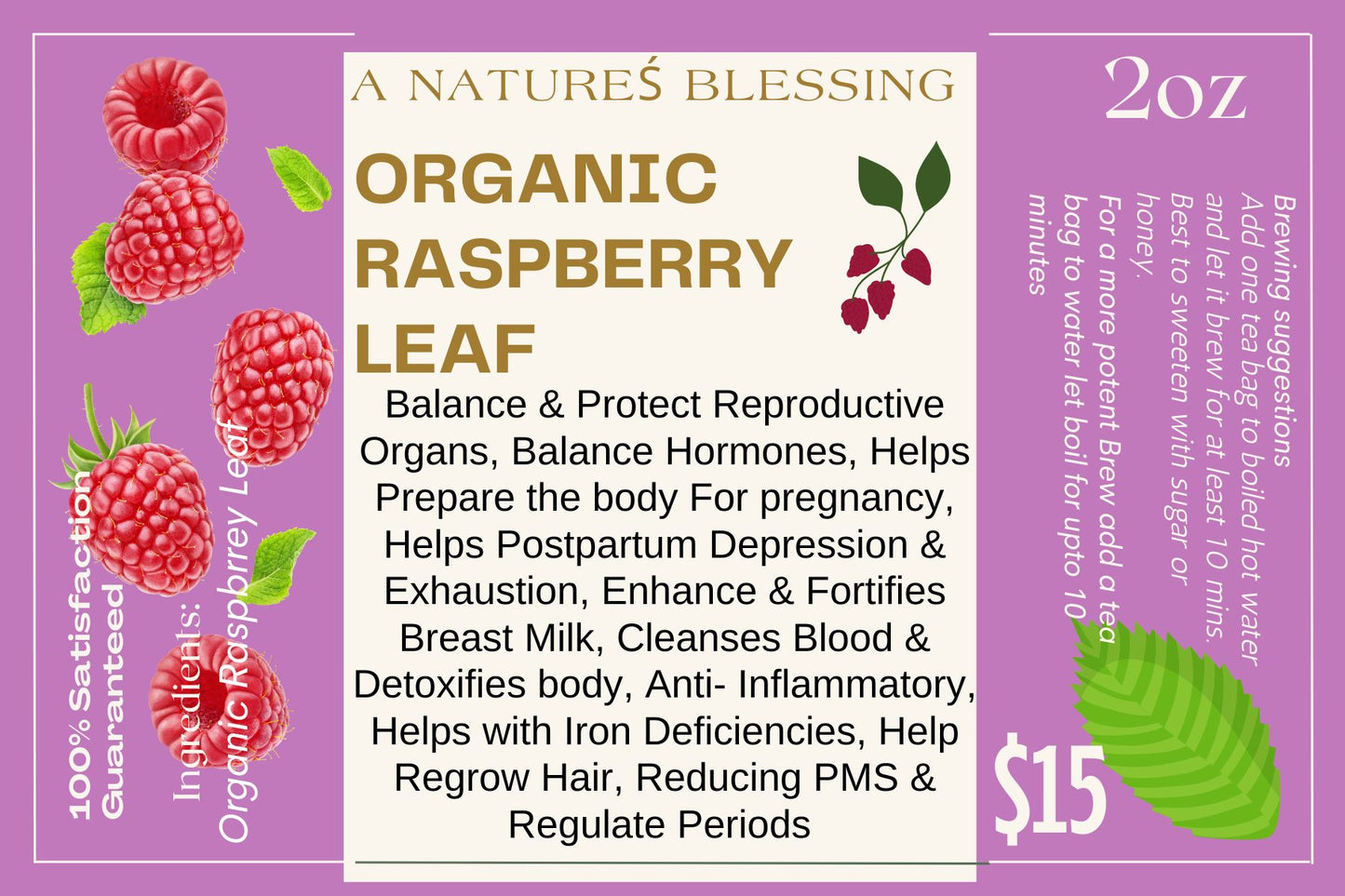 Organic Raspberry Leaf 2oz