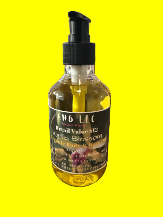Vanilla blossom, hair and body organic oil 8oz
